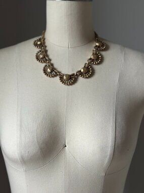 J.Crew Gold Statement Necklace | Scalloped Bib Necklace